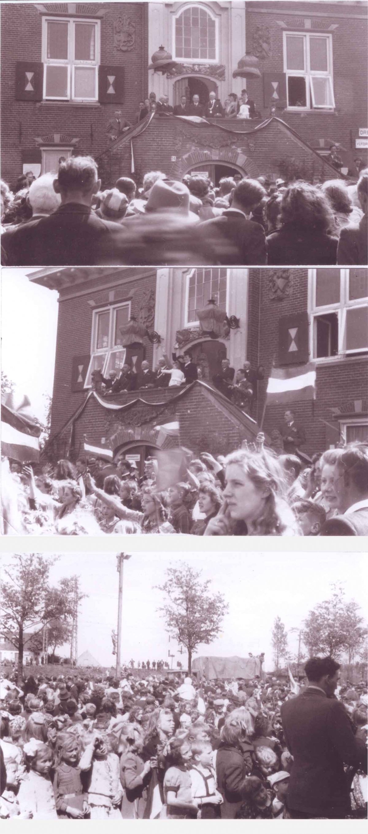Feestdag Halfweg bij Stadhuis, 1945